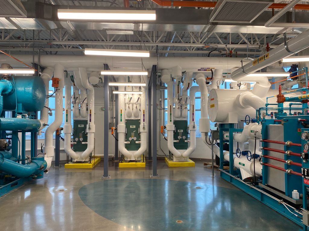State-of-the-art HVAC system setup showcasing cooling and heating technology.